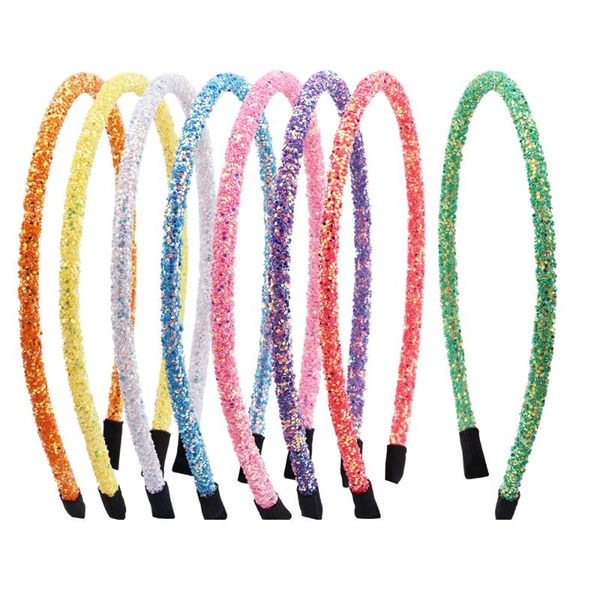 

chunky glitter women girls headbands colorful thin plastic hairbands shinning headwrap simple style head hoop accessories, Slivery;white
