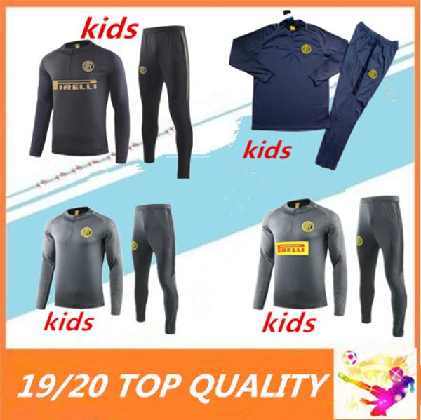 

kids 19 20 inter icardi palacio perisic candrevr soccer jacket training suit 19/20 chandal veste maillot de foot tracksuit, Black