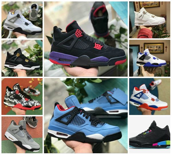 

2020 new 4s pure money motorsport black infrared nrg raptors basketball shoes black white cement graffiti cactus mens 4 bred royalty sneaker