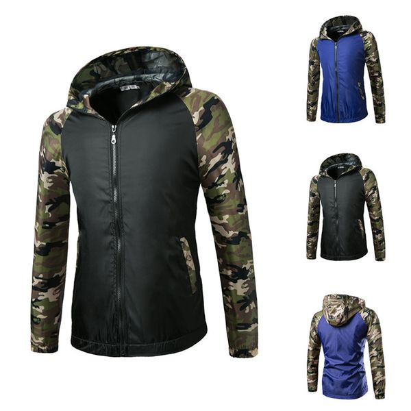 

2017 summer new trade mens long sleeve camouflage jacket man jacket army tactical autumn winter outerwear, Black;brown