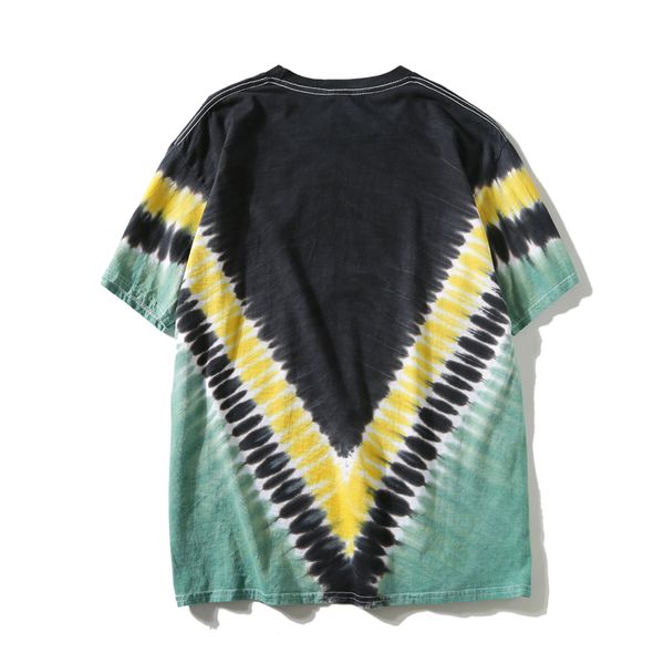 

Januarysnow Tie Dye Tshirts Men Women Summer Crew Neck Geometric Men's T-shirts Street Tee Shirts Male Top Cotton
