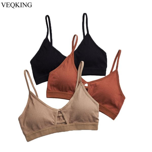 

veqking women threaded sports bra breathable thin anti-sweat workout gym wirepadded push up running yoga sports bra, White;black