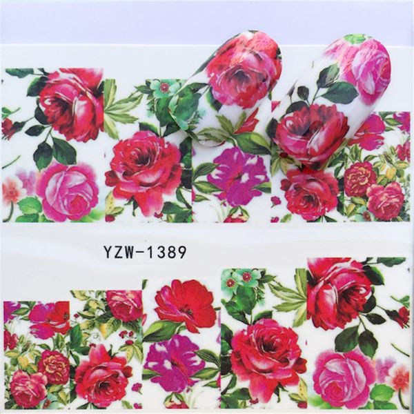 

1 pc flower series partten nail slider art water transfer sticker nail art decoration decal manicure, Black
