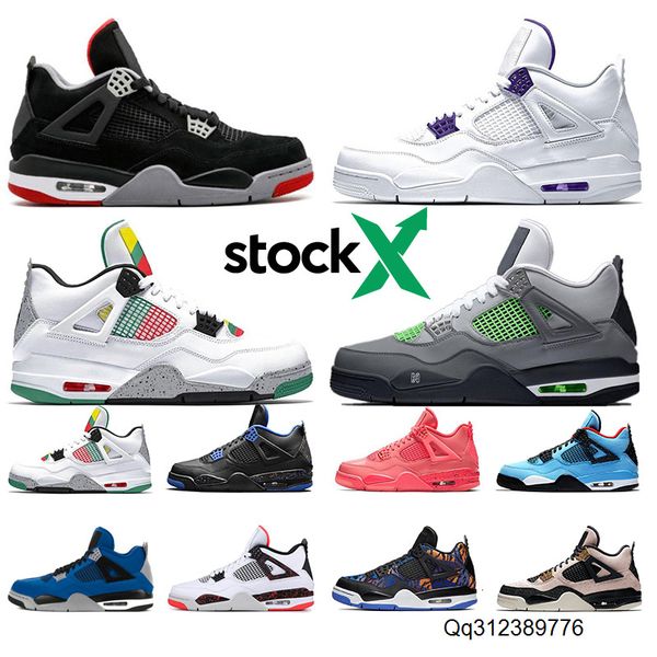 

2020 4s neon loyal blue men basketball shoes court purple cool grey pale citron slit red designer 4 sports sneakers
