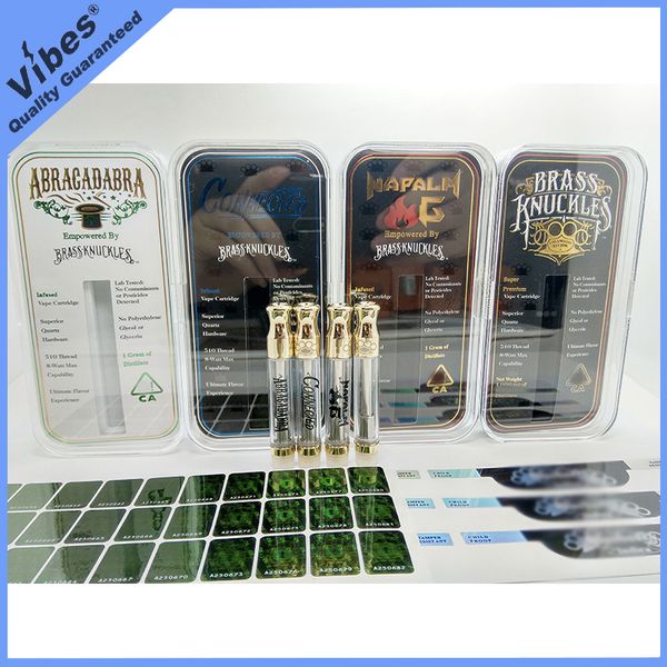 

Пустая 510 тема густого масла Vape Картриджи Brass Knuckles Connected Абракадабра Nap Тележка Ручка с голограммой наклейкой