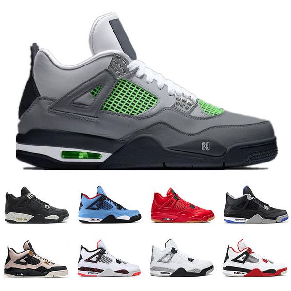 

2019 4s men basketball shoes 4 cool grey bred silt red pure money wings pale citron mens athletic sports sneakers size 7-13