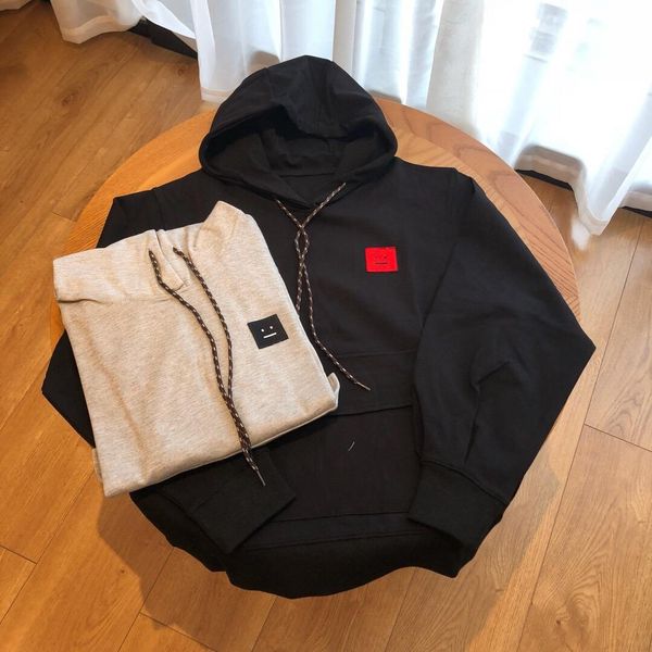 

19fw new luxurious brand design acne hooded hoodie men women fashion small logo pullover casual streetwear sweatshirts outdoor sweatshirt, Gray;blue