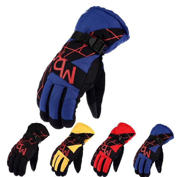 

gloves ski windproof men's warm winter sports snow waterproof snowboard, Black