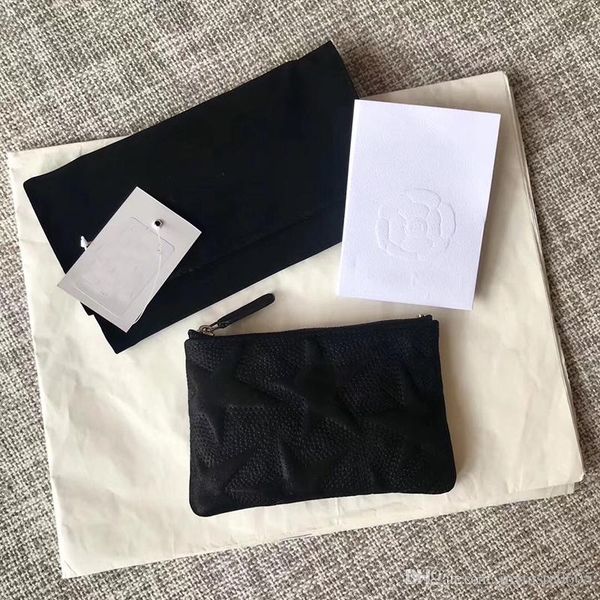 

est quality 15cm calfskin leather small designer wallet black/nude/beige 3 colors star handbag, Red;black