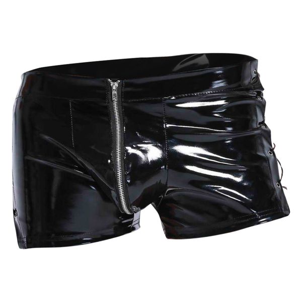 

new fashion man open crotch zipper shorts set pajamas black lingerie