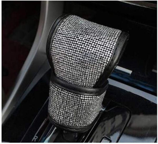 

pu leather car gear shift cover with bling rhinestones car accessories case