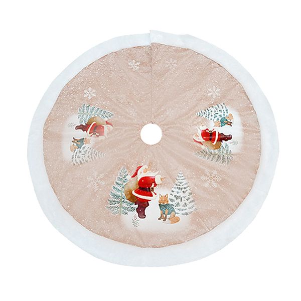 

98 cm plush round home decoration carpet party cartoon christmas tree skirt cover holiday l festival base mat diy