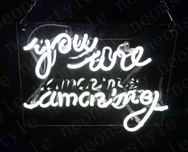 

you we amazing gift neon signs light real glass tube beer bar pub shop decorate homeroom girlsroom party decor bulbs sign 14 in