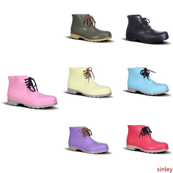 

fashion 2020 no-brand design rain boots low labor insurance shoes steel toe cap black yellow pink red purple dark green men shoes 38-44