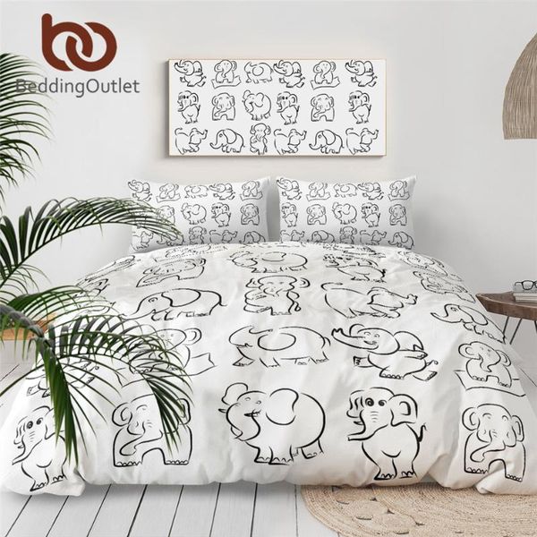 

beddingoutlet doodle animal bedding set elephant duvet cover handdrawn dog puppy bed cover set sheep cartoon bedclothes 3pcs