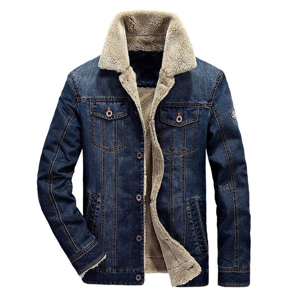 

brand winter jacket men coat thick warm fleece jacket man windbreaker denim big size m  xl 5xl 6xl mens jeans, Black;brown