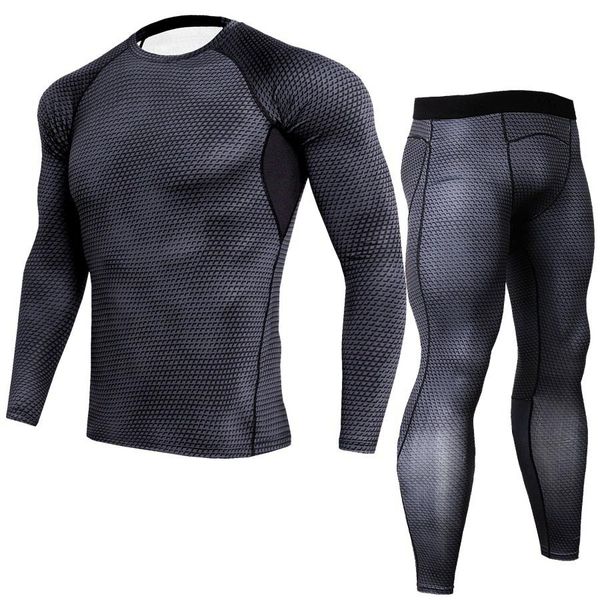 

onedoyee running sport long sleeved tights fast drying men's fitness suit breathable speed dry clothes jogging suits for men, Black;blue