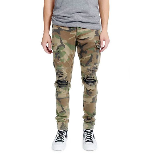 

19ss brand designer camo jeans mens luxury denim jeans brand camo pant pants white pour hommes ripped dropshipping, Blue