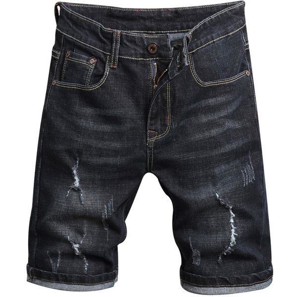 

moruancle men's summer ripped short jeans distressed denim shorts with holes fashion casual jean shorts size 28-38, Blue
