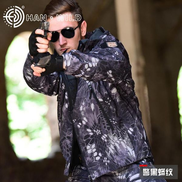 

tad tactical sharkskin softshell jacket or pants army camouflage outdoor hunting clothes men sport waterproof coat, Blue;black