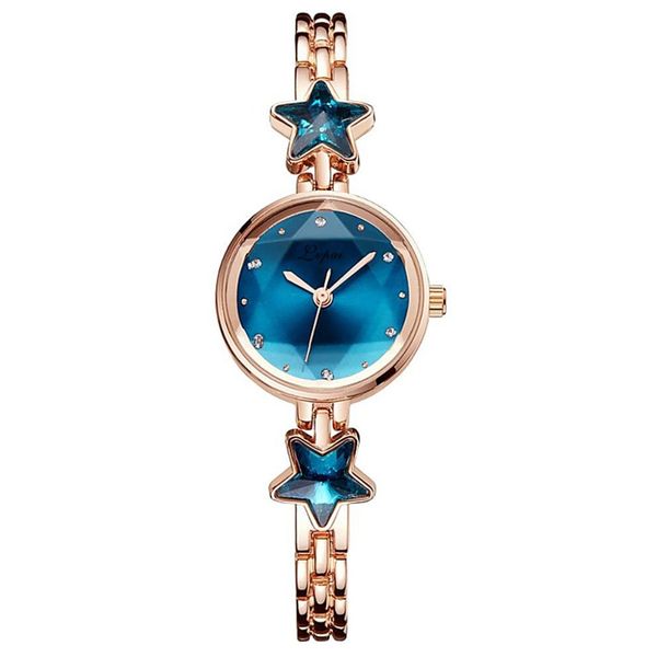 

2019 colorful pentagonal star diamond starfish small dial lady bracelet quartz watches fashion women ladies dress quartz watches, Slivery;brown