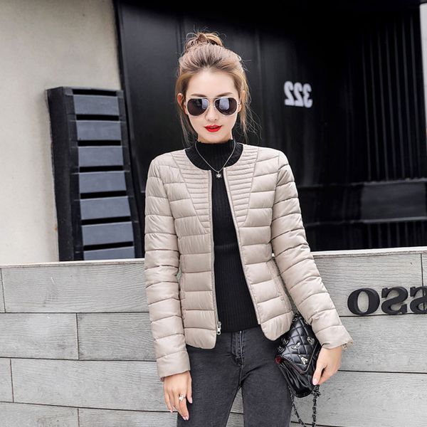 

2019 winter cotton-padded clothes woman short fund frivolous self-cultivation down cotton loose coat suit-dress skinny, Black