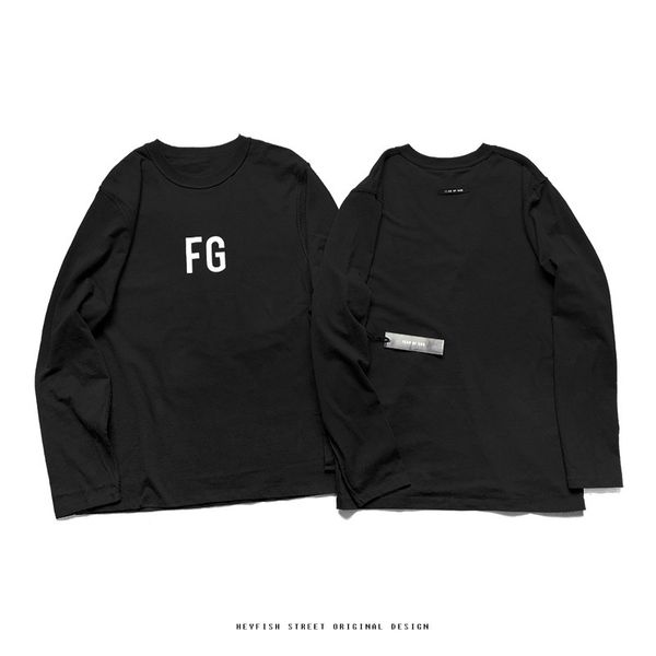 

fear of god season 6 main line fg long-sleeved t-shirt fog thickened anti-wear base shirt high street couples shirt, Red