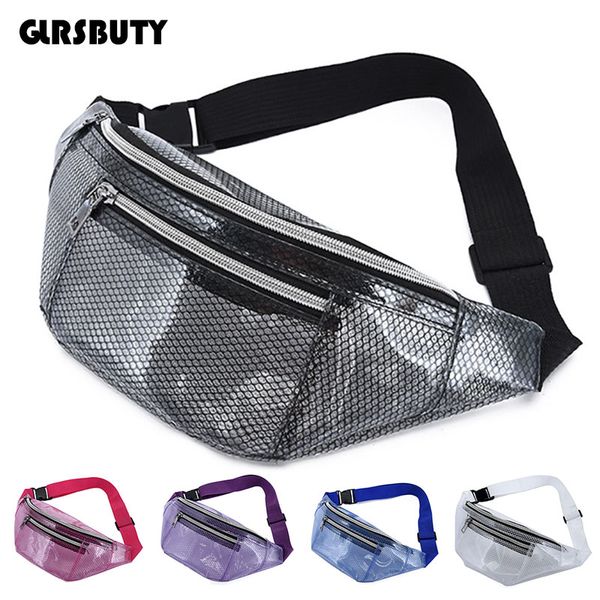

women belt bag 2020 beach travel banana bag translucent net fanny pack waterproof tpu waistbag bum hip phone money waist pouch