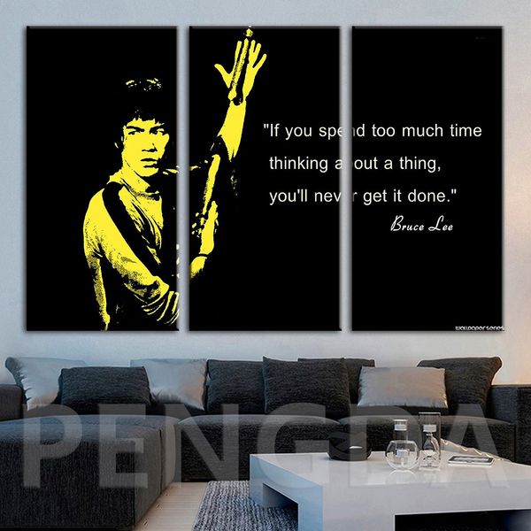 

modular pictures living room hd printed canvas classic movie bruce lee character painting home decoration poster wall art framed