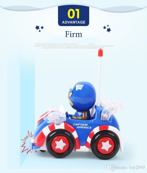 

captain america light music rc car toy spiderman remote control electric toys automatic play car kids toys boy girl gift
