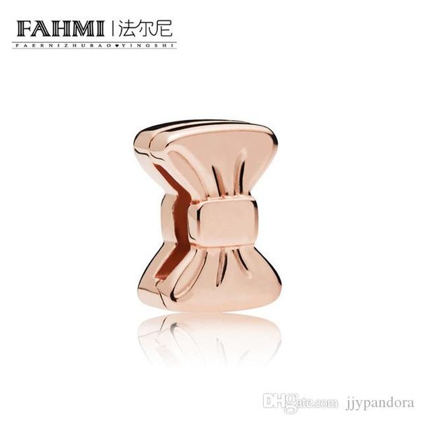 

fahmi 100% 925 sterling silver rose reflexions bow clip charm diy fashion bracelet accessories manufacturers direct selling, Black
