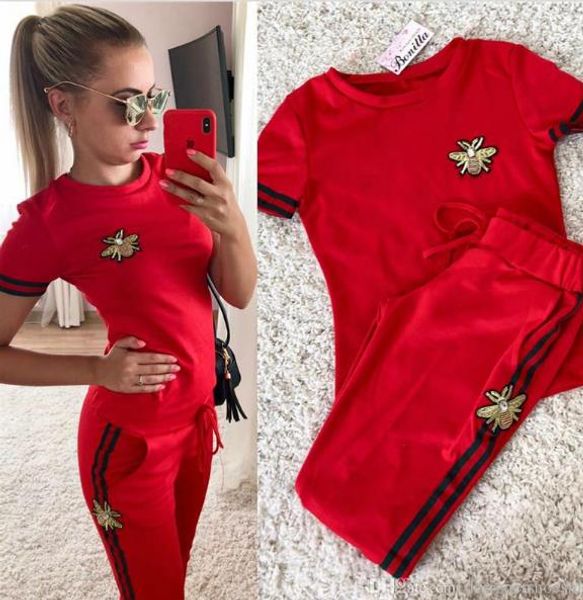 

luxury women 2pcs panelled animal printed casual pants sports suit slim tracksuit fashion designer female clothing, White