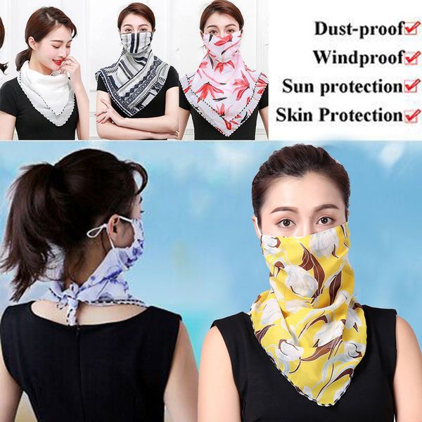 

shipping in 24 hours face cover scarf breathable uv protection with adjustable ear rope for women outdoor vj-drop, Black
