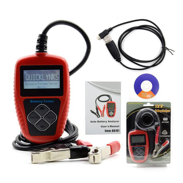 

a+ quality quicklynks ba101 automotive 12v vehicle battery tester scanner battery analyzer (100~2000 cca) jis, en, din, sae