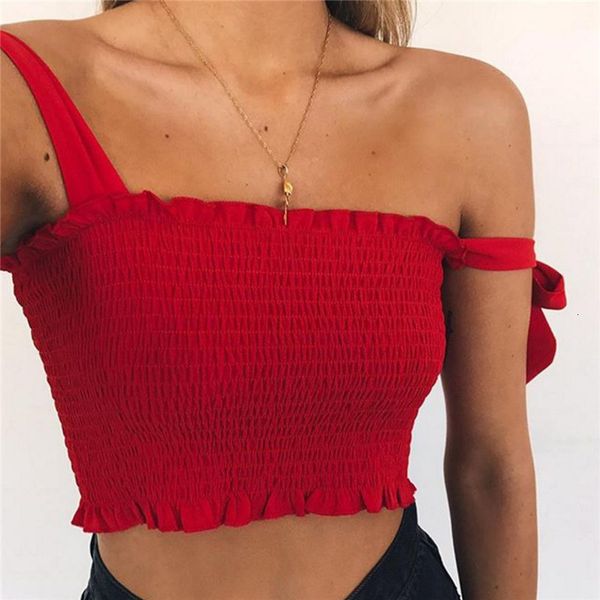 

crop summer women 2019 sleeveless slim tank solid strappy tanks streetwear fashion low chest soild colour vest, White