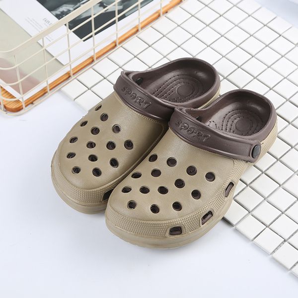 

New Double Soled Garden Shoes Non-slip Round Hole Shoes Men Beach Shoes Designer Sandals Wholesale At Low Price Size 40-44