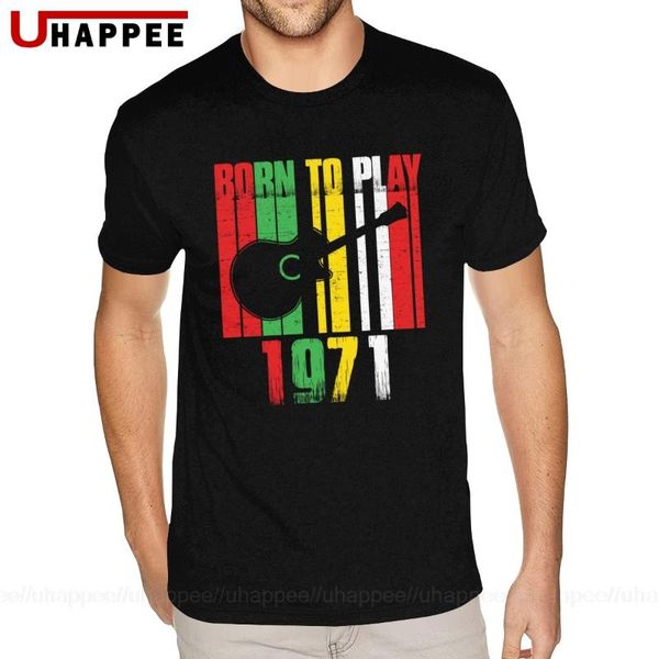 

смешной born to play guitar 1971 t shirt для мужчин 4xl коротких рукава желтых круглых шей tee, White;black