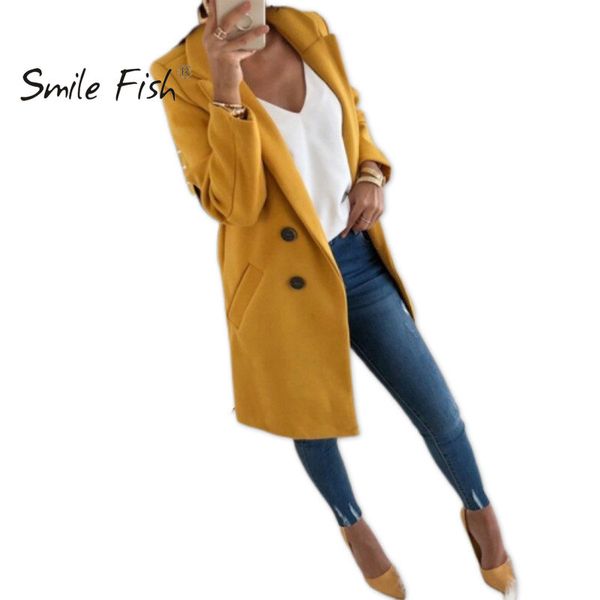 

women outwear woollen coat long sleeve winter turn-down collar blends jacket elegant lady wool overcoats 3xl plus size gv782, Black