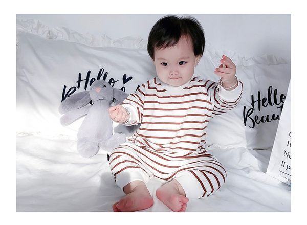 

2020 brand new новорожденных малышей младенческая младенца мальчиков девушки вскользь romper комбинезон хлопка с длинным рукавом одежда spin, Blue