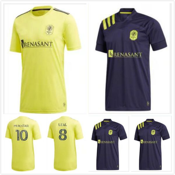 

2020 nashville sc home away soccer jerseys mukhtar badji lovitz mccarty godoy beckeles home away 20 21 jersey mls football shirts, Black;yellow