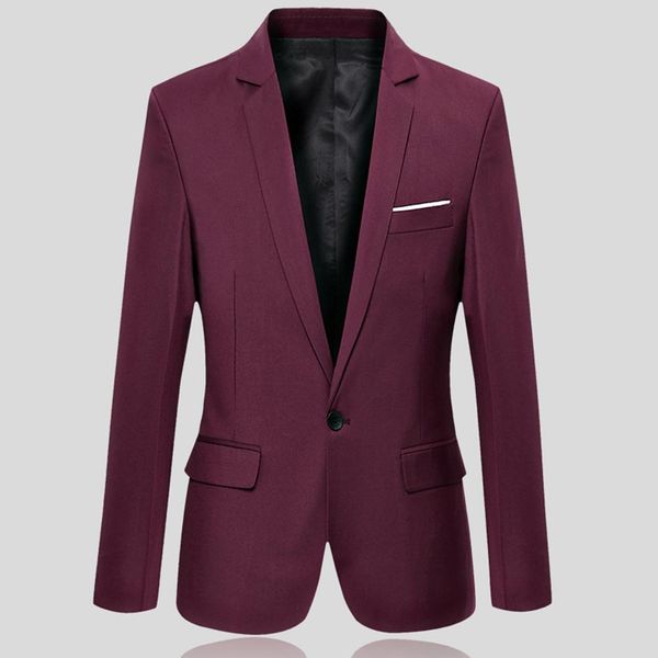 

men business blazers spring autumn formal men's coat male fashion solid color blazer long sleeve lapel sliming and fits clothing, White;black