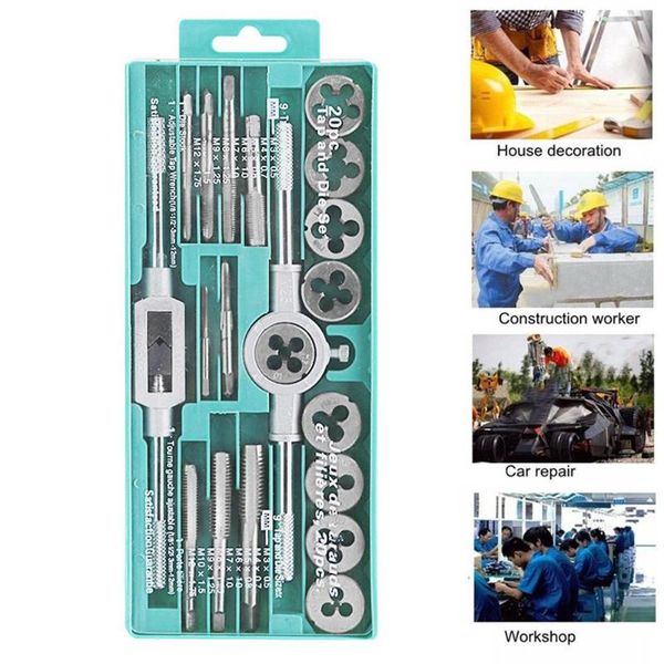 

20pcs/set chamfering device tap wrench multifunction hard wrench combination ratchet spanner cork drilling hinged hole durable