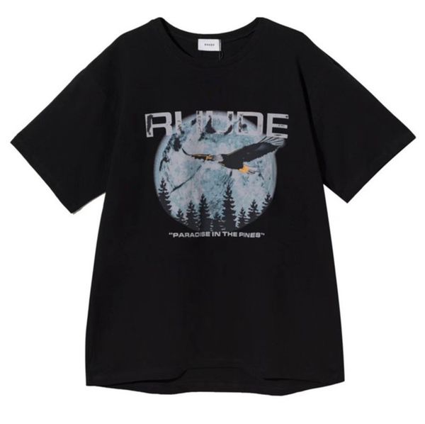 

men and women t-shirts designer fashion chicago limited eagle print t shirt summer style rhude tees t13r90h, White;black
