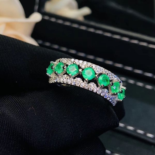 

natural emerald ring, shop promotion specials, natural gemstone from the mining area, 925 silver cj191205, Slivery;golden