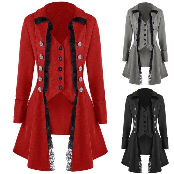 

2019 new windbreake man casual jacket men coat tailcoat jacket gothic frock, Black