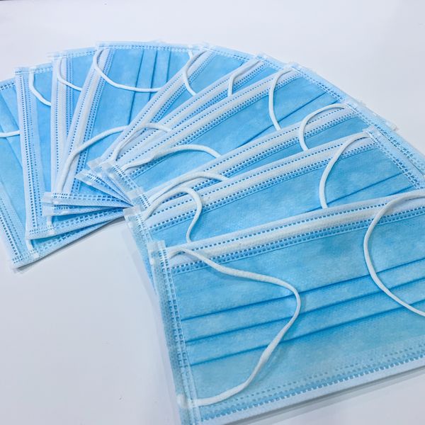 

in stockdisposable face masks with elastic ear loop 3 ply breathable and comfortable for blocking dust air pollution protection pack