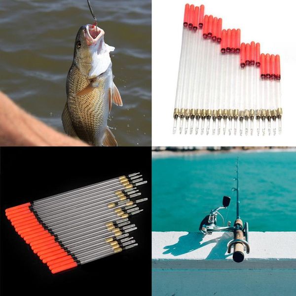 

20pcs clear crystal fishing floats floating stem tube set kits pesca tackle