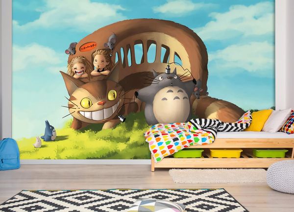 

self-adhesive] 3d my neighbor totoro 97654650 japan anime wall paper mural wall print decal murals