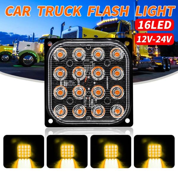 

bulbs strobe light parts truck motorcycle 12v-24v 6 led square ultra thin