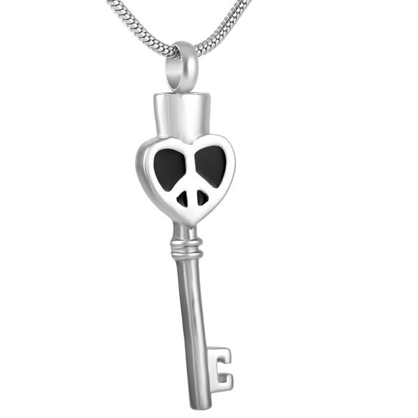 

ijd9140 нержавеющей стали black heart key кремация ювелирные изделия для ashes подвеска кремации урна кулон мемориал keepsake ювелирные изде, Silver